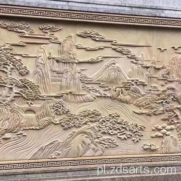 Krajobraz mural marmurowy rzeźba kamienna